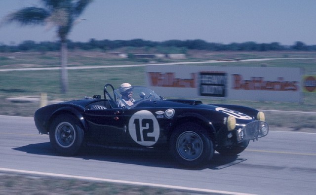 Dave MacDonald and Fireball Roberts co-drive the Shelby Cobra Roadster at the 12 HRS Sebring in 1963